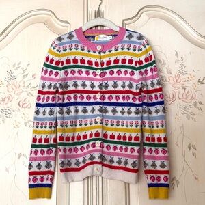 Mini Boden Girls’ 7-8Y Fair Isle Wool Blend Cardigan Sweater